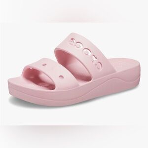 Crocs Baya Platform Ladies Slip on Slide Pink Sandals Size 9